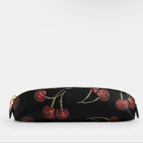 Coach Pencil Case with Cherry Print NWT - Picture 3 of 5